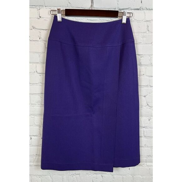 BERGDORF GOODMAN ON THE PLAZA NY violet vintage wrap wool pencil skirt size 6 - Picture 1 of 5